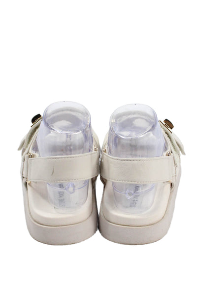 Steve Madden Womens Leather Slingback Sandals White Size 6M