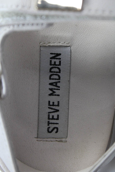 Steve Madden Womens Leather Slingback Sandals White Size 6M