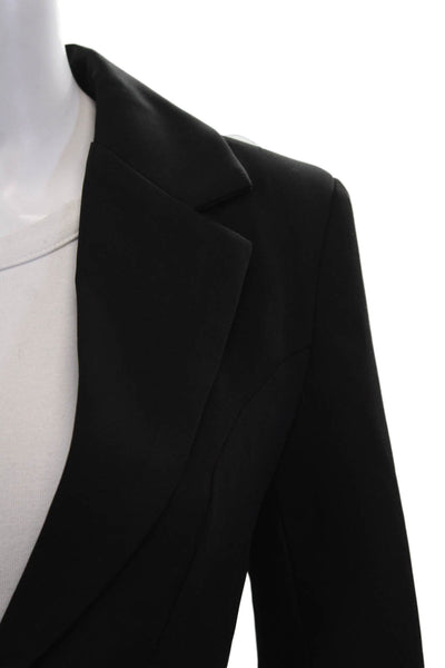Two Twin Womens Black Collar Button Polyester Classic Blazer Long Sleeve Size S
