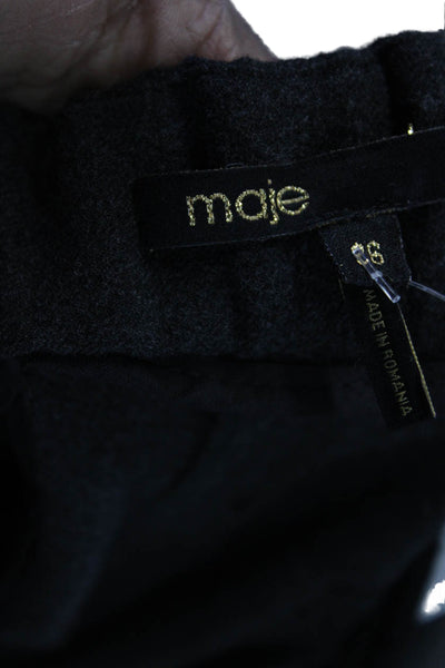 Maje Women Dark Gray Cropped Ankle Pants Size 36