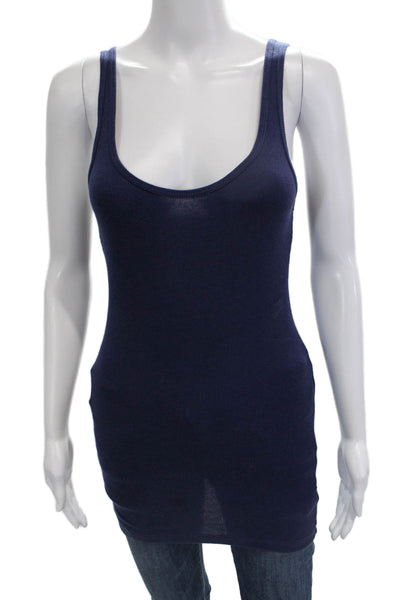 LA Made Womens Basic Camisole Dark Blue Sleeveless Top Size M
