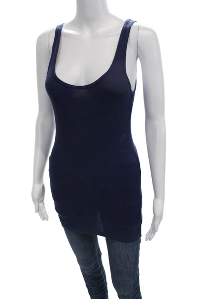 LA Made Womens Basic Camisole Dark Blue Sleeveless Top Size M