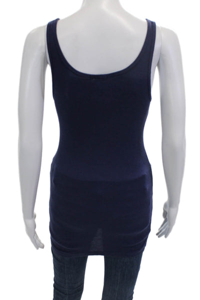 LA Made Womens Basic Camisole Dark Blue Sleeveless Top Size M