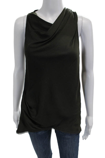 Helmut Lang Women Black Sleeveless Zip Tank Size PP