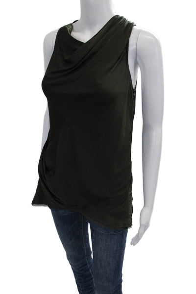 Helmut Lang Women Black Sleeveless Zip Tank Size PP