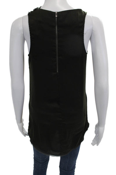 Helmut Lang Women Black Sleeveless Zip Tank Size PP