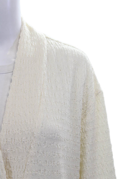 The Line Unisex Cardigan White Button Polyester Blend Long Sleeve Size M