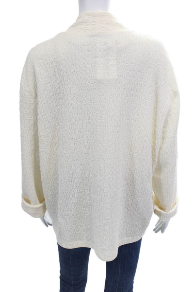 The Line Unisex Cardigan White Button Polyester Blend Long Sleeve Size M