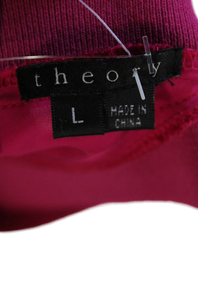 Theory Womens Pink Viscose Square Neck Sleeveless Tank Designer Size L