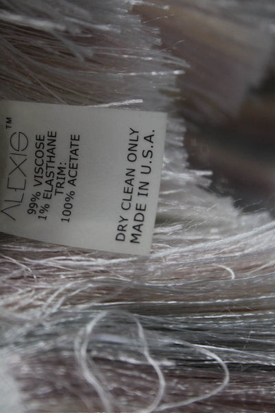 Alexis Womens Bohemian White Viscose Round Neck Short Sleeve Blouse Size L