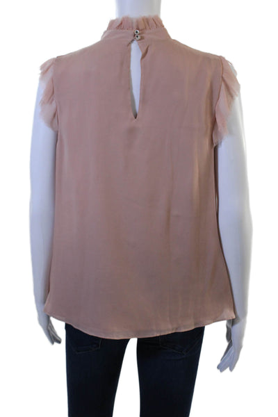 Alexis Women Bohemian Silk V-Neck Sleeveless Blouse Pink Size M