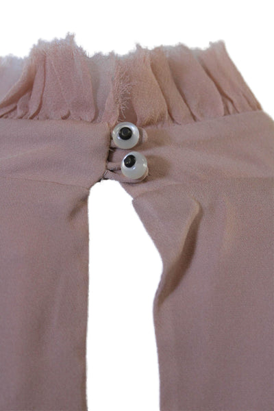 Alexis Women Bohemian Silk V-Neck Sleeveless Blouse Pink Size M