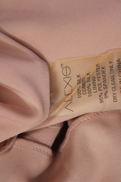 Alexis Women Bohemian Silk V-Neck Sleeveless Blouse Pink Size M