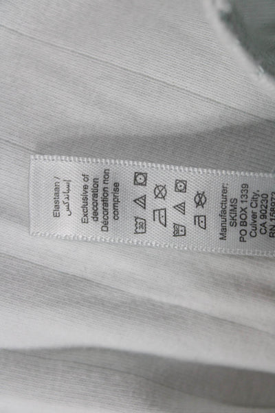 Skims Womens Cropped T-Shirt Light Blue Crewneck Short Sleeve Size XS