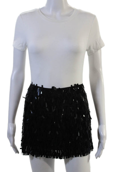 BCBGMAXAZRIA Womens Black Silk Mini Skirt Size 2