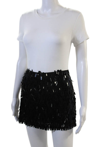 BCBGMAXAZRIA Womens Black Silk Mini Skirt Size 2