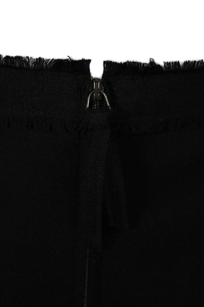 Rebecca Taylor Women Straight Pencil Skirt Black Wool Blend Size 8