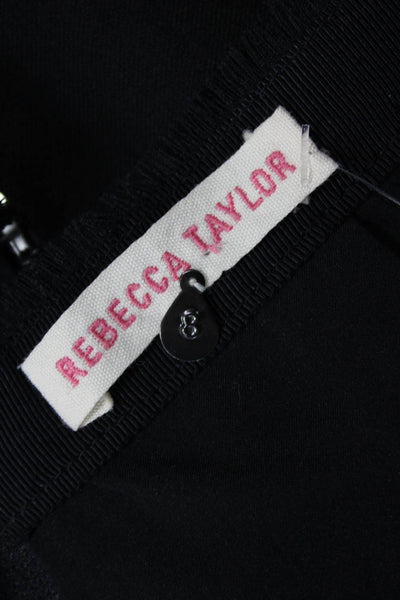 Rebecca Taylor Women Straight Pencil Skirt Black Wool Blend Size 8