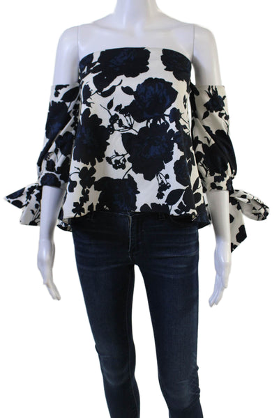 Sachin & Babi Women Black Floral 3/4 Sleeve Blouse Size 8