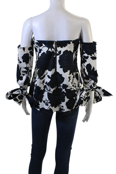 Sachin & Babi Women Black Floral 3/4 Sleeve Blouse Size 8