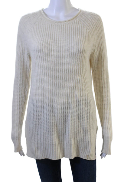 Autumn Cashmere Women Pullover Cashmere Sweater Beige Size S