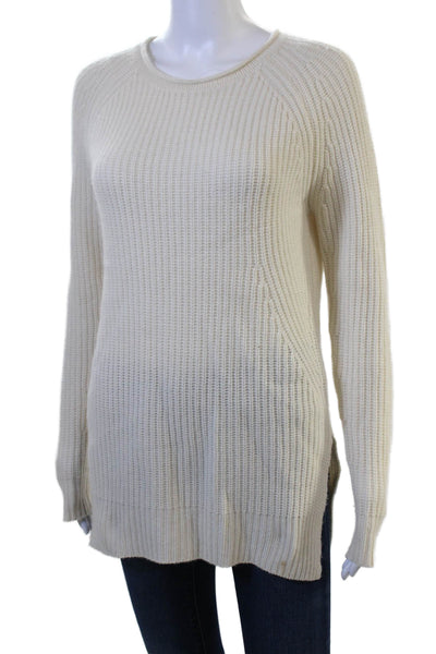 Autumn Cashmere Women Pullover Cashmere Sweater Beige Size S