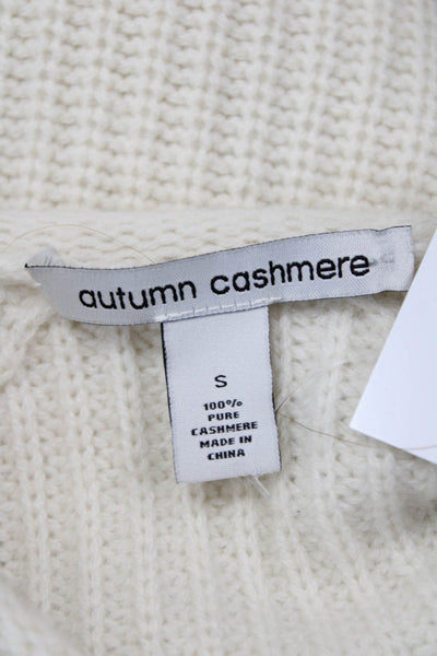 Autumn Cashmere Women Pullover Cashmere Sweater Beige Size S