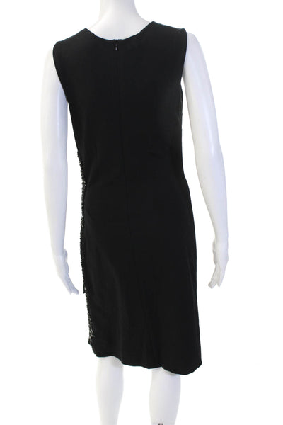 Escada Women Sheath Dress Black Sleeveless Round Neck Zip Size 36