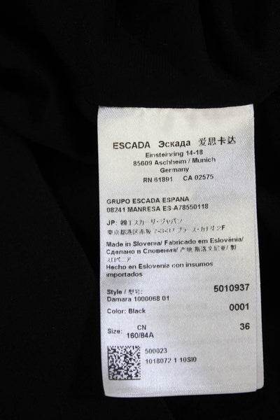 Escada Women Sheath Dress Black Sleeveless Round Neck Zip Size 36