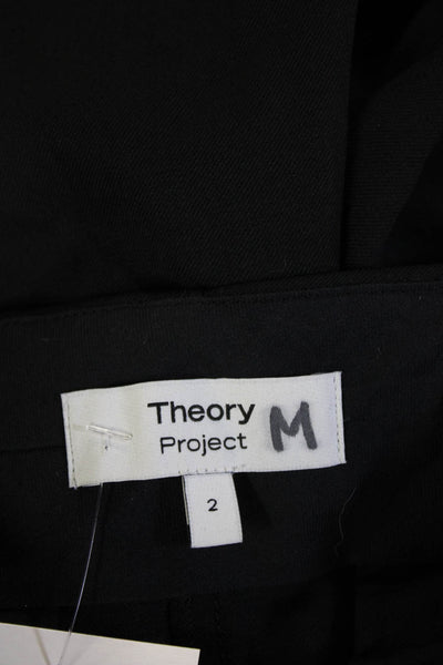 Theory Mens Dress Pants Black Polyester Blend Button Size 2