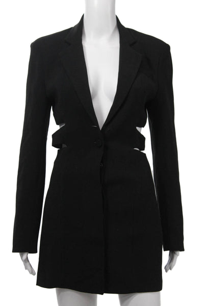 Bardot Womens Black Polyester Collared Long Sleeve Blazer Size XS