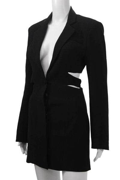 Bardot Womens Black Polyester Collared Long Sleeve Blazer Size XS