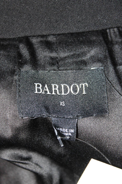 Bardot Womens Black Polyester Collared Long Sleeve Blazer Size XS
