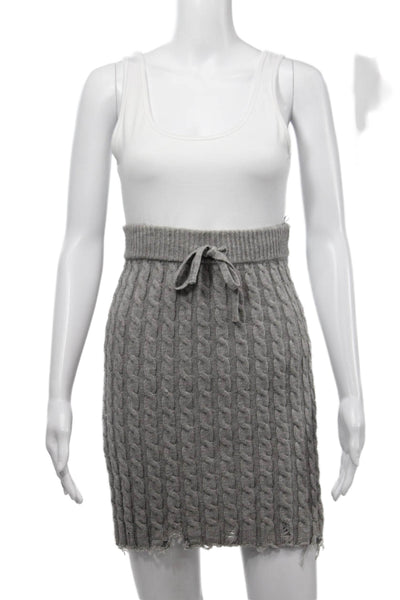 Pinko Womens Straight Pencil Mini Skirt Gray Size S
