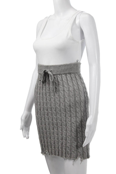 Pinko Womens Straight Pencil Mini Skirt Gray Size S