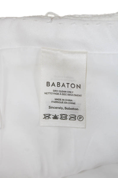 Babaton Womens Mini Straight Pencil Skirt White 51% Recycled Cotton Size 0