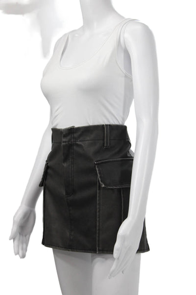 BLANKNYC Womens Cargo Mini Skort Dark Gray 60% PU 40% Polyester Size 26