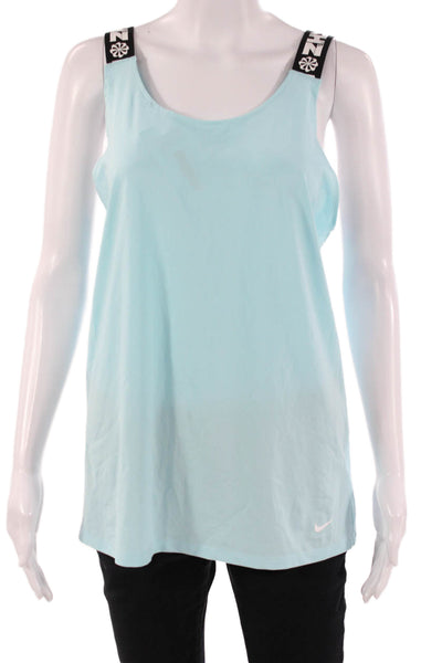 Nike Womens Basic Sleeveless Tunic Tank Light Blue Round Neck Size S