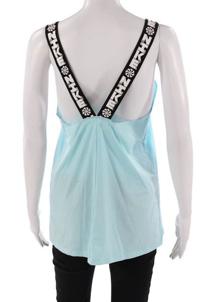 Nike Womens Basic Sleeveless Tunic Tank Light Blue Round Neck Size S