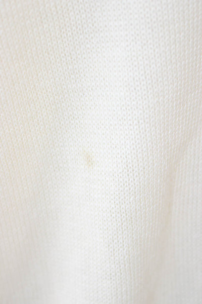 Desigual Unisex Pullover V-Neck Beige Cotton Ramie Long Sleeve Sweater Size M