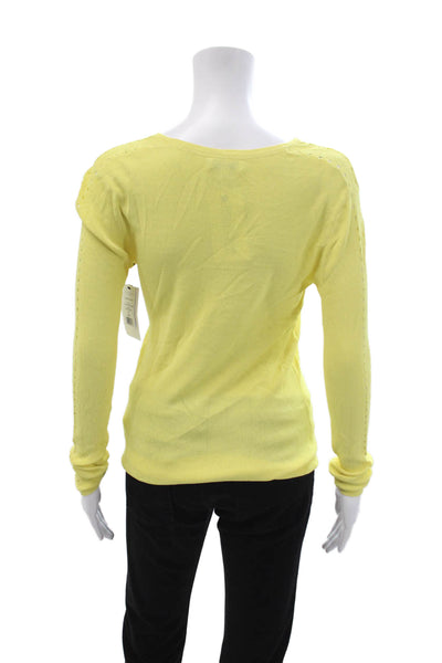 Equipment Femme Womens Yellow V-Neck Pullover Long Sleeve Viscose Size XS