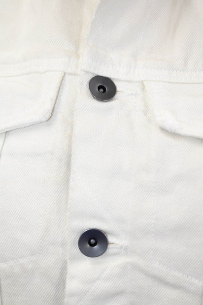 Helmut Lang Womens White Sleeveless Collared Button Vest Size PP