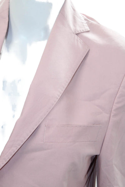 OFFICINE GENERALE Womens Pink Cotton Collared Button Blazer Long Sleeve Size 34