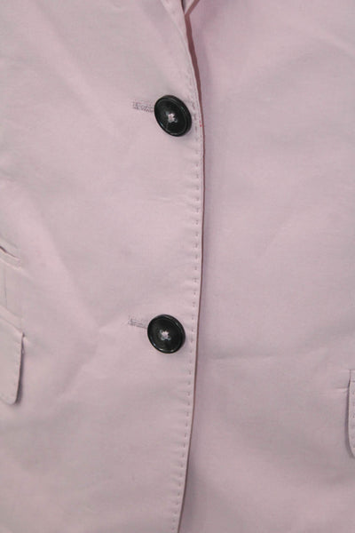 OFFICINE GENERALE Womens Pink Cotton Collared Button Blazer Long Sleeve Size 34