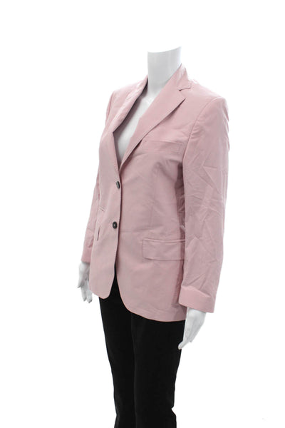 OFFICINE GENERALE Womens Pink Cotton Collared Button Blazer Long Sleeve Size 34