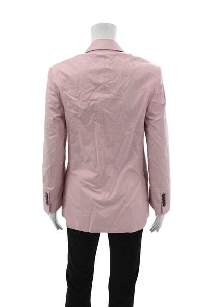 OFFICINE GENERALE Womens Pink Cotton Collared Button Blazer Long Sleeve Size 34