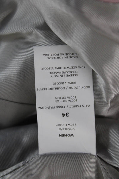 OFFICINE GENERALE Womens Pink Cotton Collared Button Blazer Long Sleeve Size 34