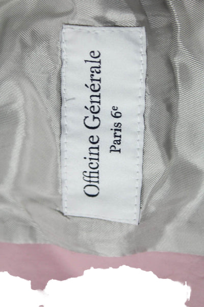 OFFICINE GENERALE Womens Pink Cotton Collared Button Blazer Long Sleeve Size 34