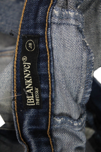 Blank NYC Unisex Blue 90s Cotton Blend Shorts Button Size 28