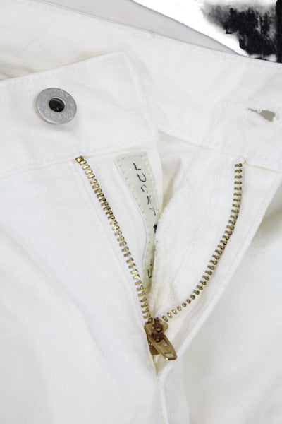 Lucky Brand Women Cropped Ankle White Jeans Button Size 27
